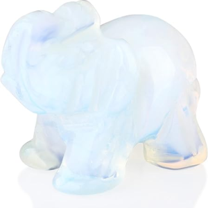 Opalite Elephant Decor Crystals Healing Stones Pocket Figurine Natural Crystal Statue