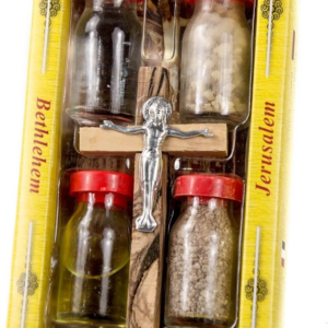 BLESSED HOLY WATER,SOIL,OIL,INSENCE WITH JESUS CROSS