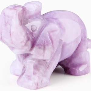 Lepidolite Elephant Decor  Crystals Healing Stones Pocket Figurine Natural Crystal Statue