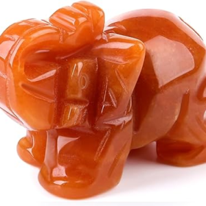 Red Aventurine Elephant Decor  Crystals Healing Stones Pocket Figurine Natural Crystal Statue