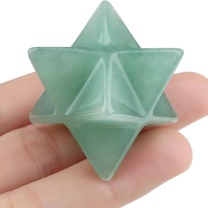 QINJIEJIE Green Aventurine Crystals Merkaba Healing Stones Sacred Meditation Energy Generator 1" Reiki 3D Star Dodecahedron