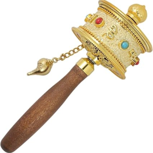 Tibetan Prayer Wheel Six Words Hand Cranking Hand Cranking Tool for Meditation and Spiritual Practice