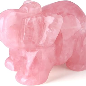 3 pc Elephant Decor  Crystals Healing Stones Pocket Figurine Natural Crystal Statue