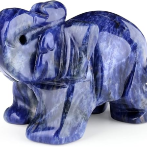 Blue Sodalite Elephant Decor  Crystals Healing Stones Pocket Figurine Natural Crystal Statue