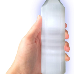 6-inch Moroccan Selenite Tower Large Crystal Point Wand Generator Obelisk for Energy Cleansing
