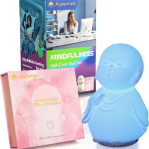 Mindfulness Tool Set with Guided Visual Meditation Breathing Light and 48 Positive Affirmation Cards