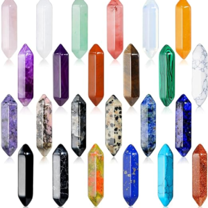 24Pcs Healing Crystals Stones Sets, Hexagonal Bullet Shaped Reiki Meditation Gemstone?