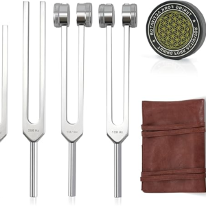 Tuning Forks for Healing Set ? Includes 128Hz, 136Hz, 256Hz, 384Hz & Activator