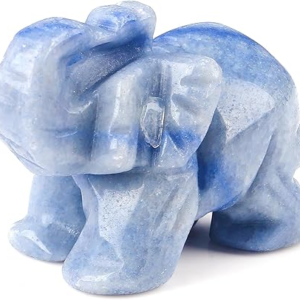 Blue Aventurine Elephant Decor  Crystals Healing Stones Pocket Figurine Natural Crystal Statue