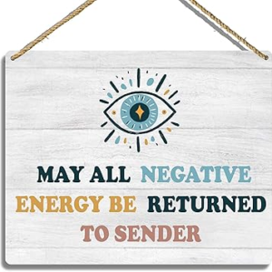 Evil Eye Decor Wooden Hanging Plaque