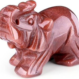 Cherry Quartz Elephant Decor  Crystals Healing Stones Pocket Figurine Natural Crystal Statue