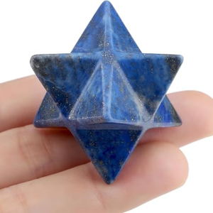 QINJIEJIE Lapis Lazuli Crystals Merkaba Healing Stones Sacred Meditation Energy Generator 1" Reiki 3D Star Dodecahedron