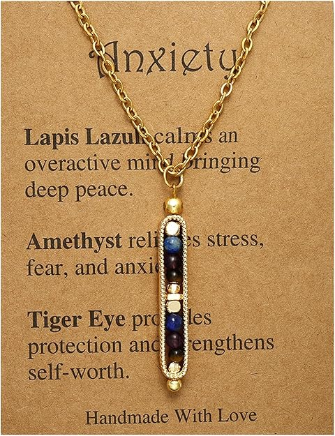 Ronglry Healing Crystals and Stones Necklace Spiritual Crystal Necklace Anxiety