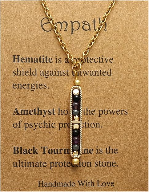 Ronglry Healing Crystals and Stones Necklace Spiritual Crystal Necklace Empath