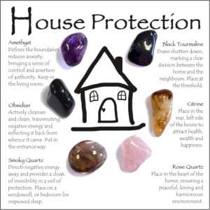 House Protection Crystal Set – Home Protection Crystals for Negative Energy Removal, EMF Cleansing & Spiritual Blessing – New Home Gift, Housewarming Kit, Healing Stones