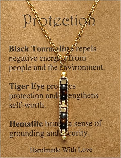 Ronglry Healing Crystals and Stones Necklace Spiritual Crystal Necklace Protection