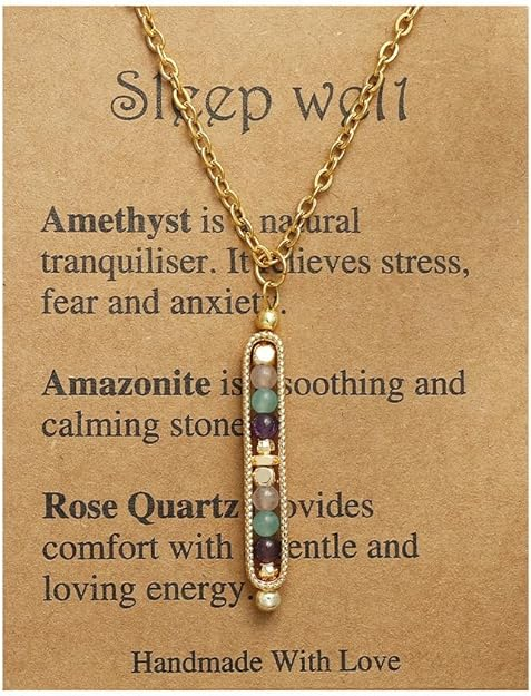 Ronglry Healing Crystals and Stones Necklace Spiritual Crystal Necklace Sleep Well