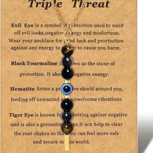 Ronglry Healing Crystals and Stones Necklace Spiritual Crystal Necklace Triple Threat